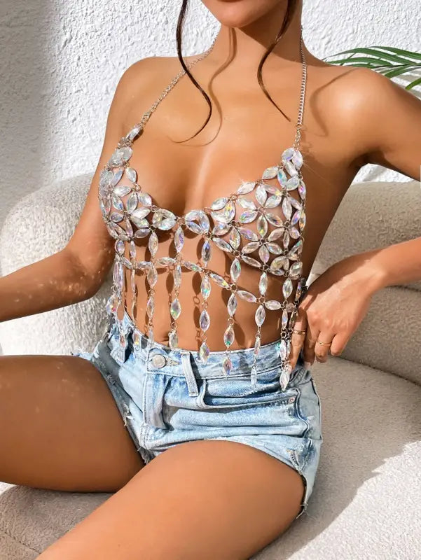 SEXY CRYSTAL BIKINI BRA-VETEMENTS 