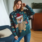 CHRISTMAS CARTOON CUTE SNOWFLAKE BEAR PATTERN PULLOVER-VETEMENTS 