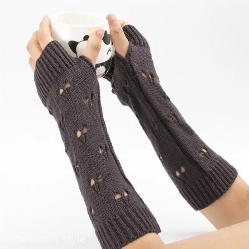 KNITTED RIPPED FINGERLESS GLOVES-VETEMENTS 