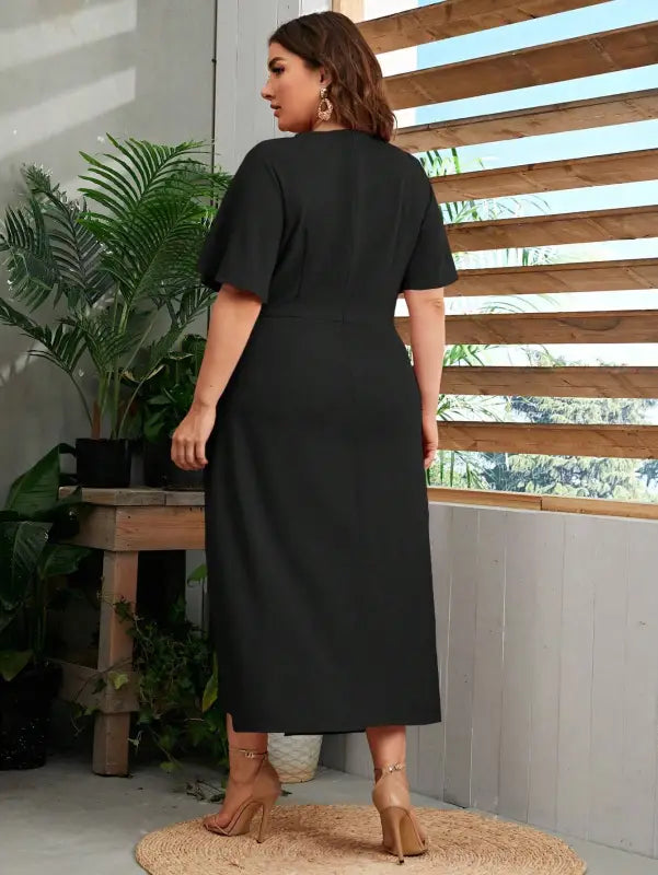 ELEGANT A LINE MIDI DRESS