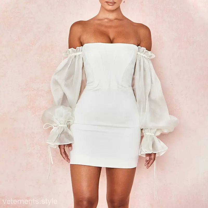 OFF SHOULDER LANTERN DRESS-VETEMENTS 