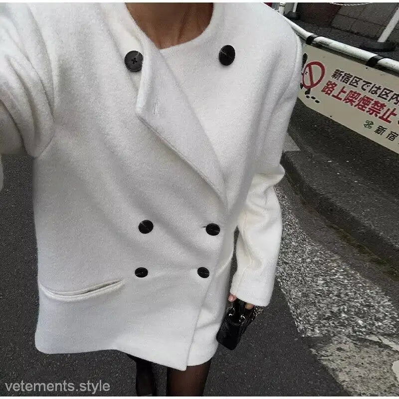 ELEGANT WOOLEN COAT-VETEMENTS 