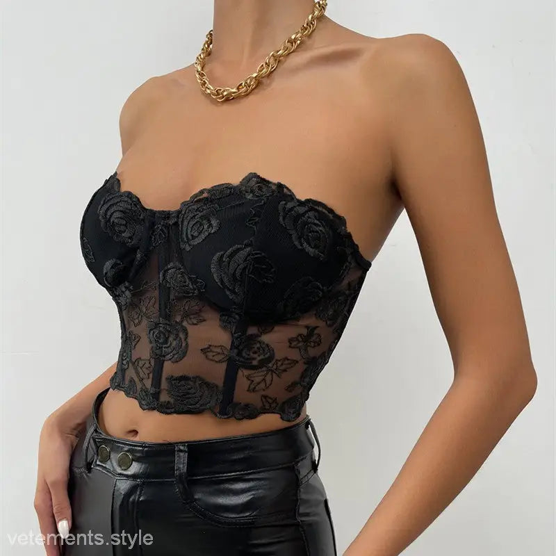 ELEGANT FLORAL BONING CORSET-VETEMENTS 