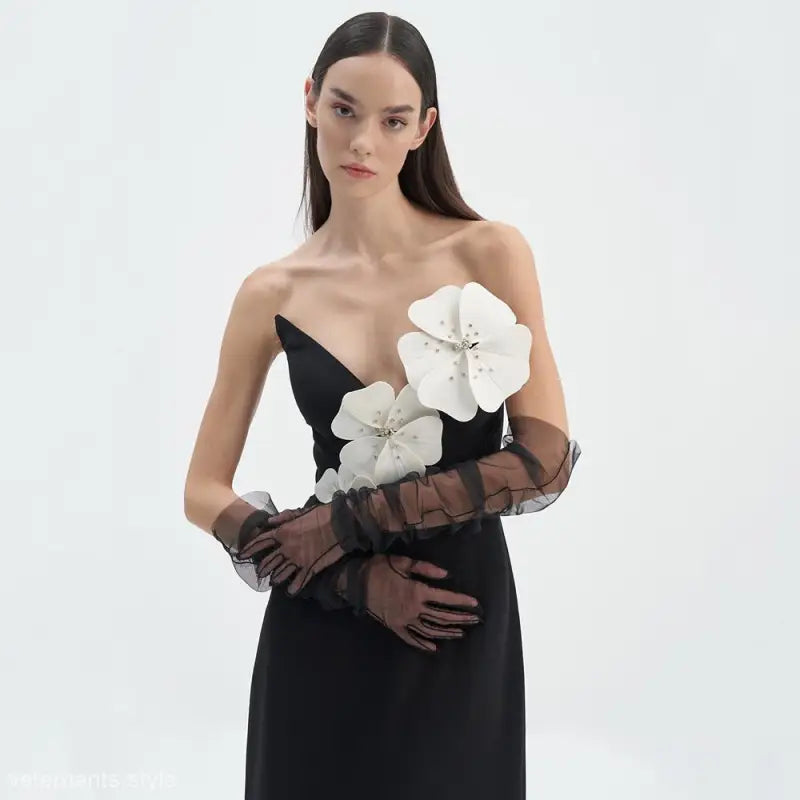 ELEGANT FLORAL DIAMOND DRESS-VETEMENTS 