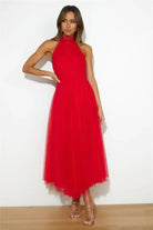 ELEGANT HALTER EVENING DRESS