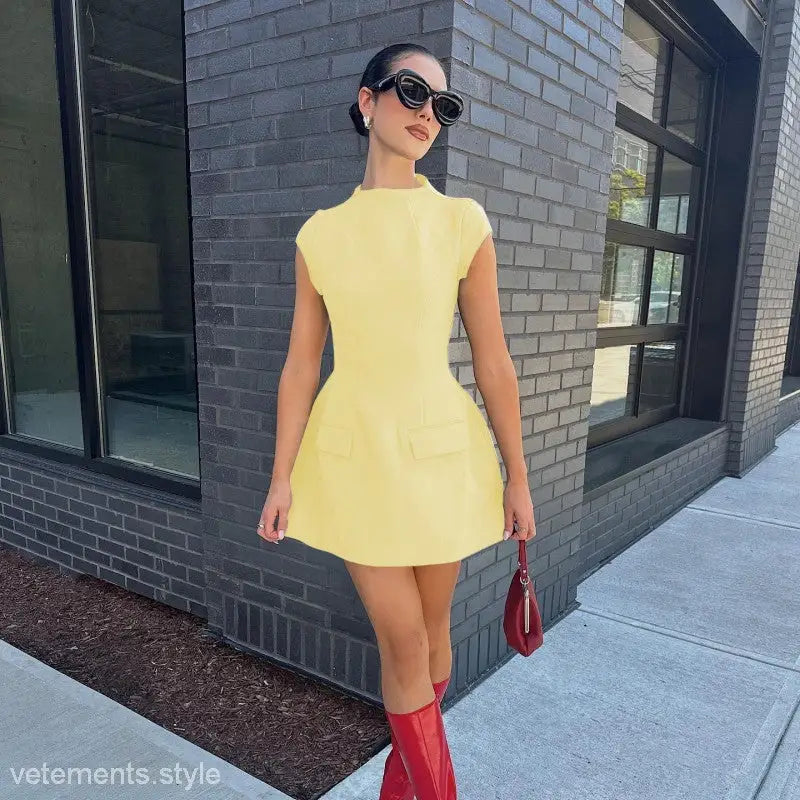 SEXY HIGH WAIST SHORT DRESS-VETEMENTS 