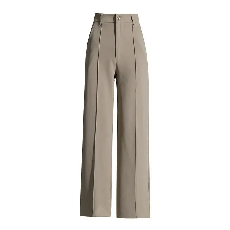 Beige wide-leg trousers from an Elegant High Waist Three Piece Suit collection