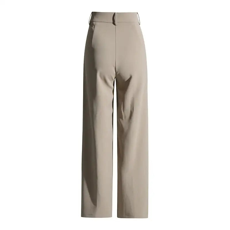 Beige wide-leg trousers from the Elegant High Waist Three Piece Suit collection