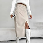 LEATHER HIGH WAIST SLIT SKIRT-VETEMENTS 