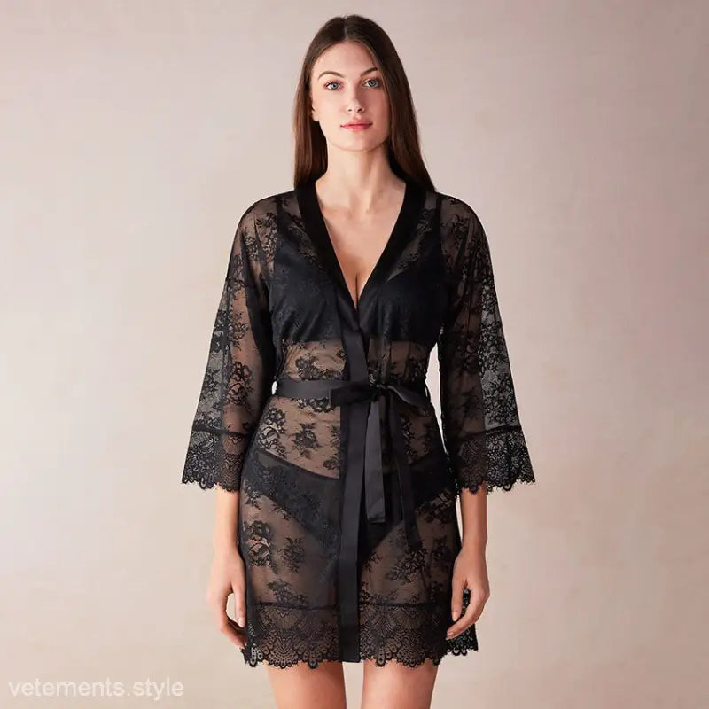 SEXY LACE ROBE HOMEWEAR-VETEMENTS 