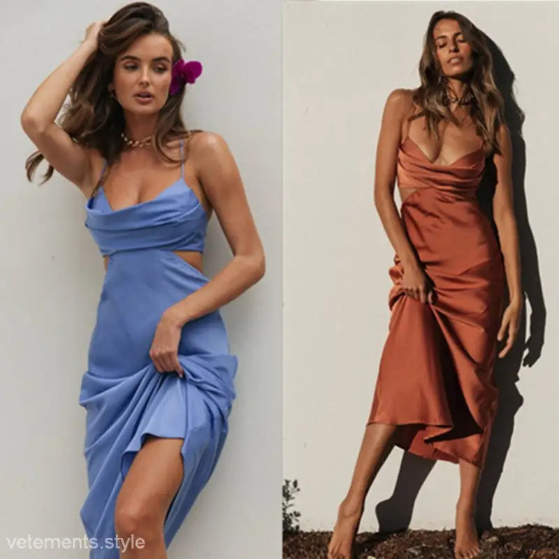 ELEGANT SEXY SLING MAXI DRESS-VETEMENTS 