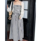 FRENCH STRIPED BANDEAU SLING DRESS-VETEMENTS 