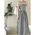 FRENCH STRIPED BANDEAU SLING DRESS-VETEMENTS 