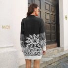 CHRISTMAS WOOLEN SNOWFLAKE JACQUARD LANTERN DRESS-VETEMENTS 