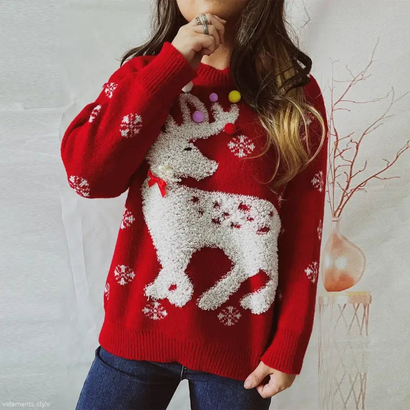 ELK FLOCKING JACQUARD HANDMADE CHRISTMAS SWEATER-VETEMENTS 