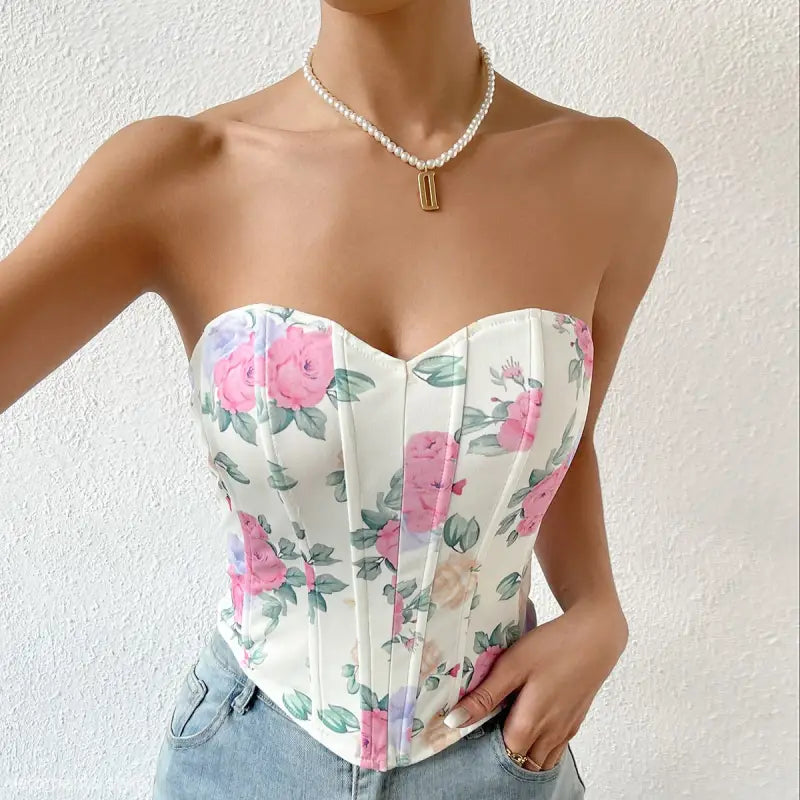 SLIM FLORAL BONING CORSET-VETEMENTS 