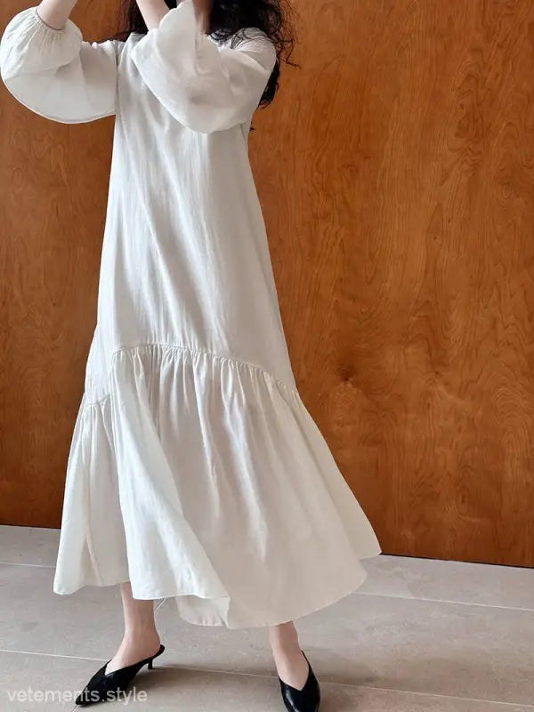 FRENCH LOOSE GENTLE LONG DRESS-VETEMENTS 