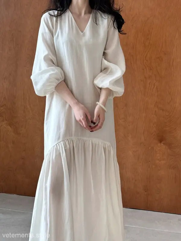 FRENCH LOOSE GENTLE LONG DRESS-VETEMENTS 