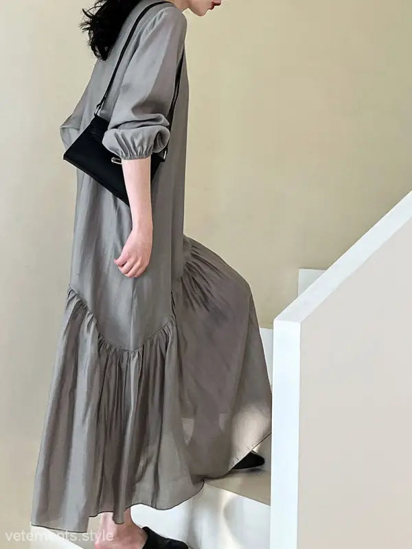 FRENCH LOOSE GENTLE LONG DRESS-VETEMENTS 