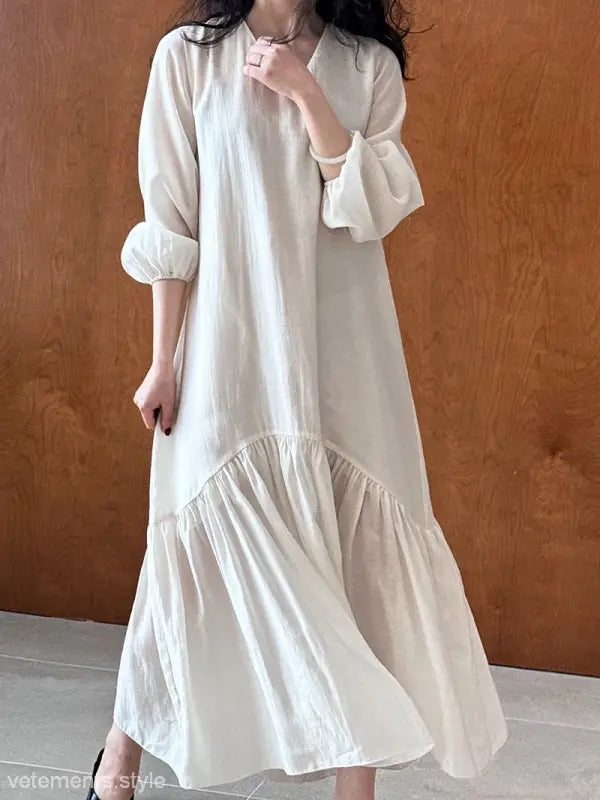 FRENCH LOOSE GENTLE LONG DRESS-VETEMENTS 