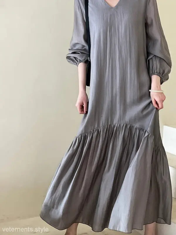 FRENCH LOOSE GENTLE LONG DRESS-VETEMENTS 