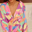 GEOMETRIC PATTERN SILK PAJAMAS