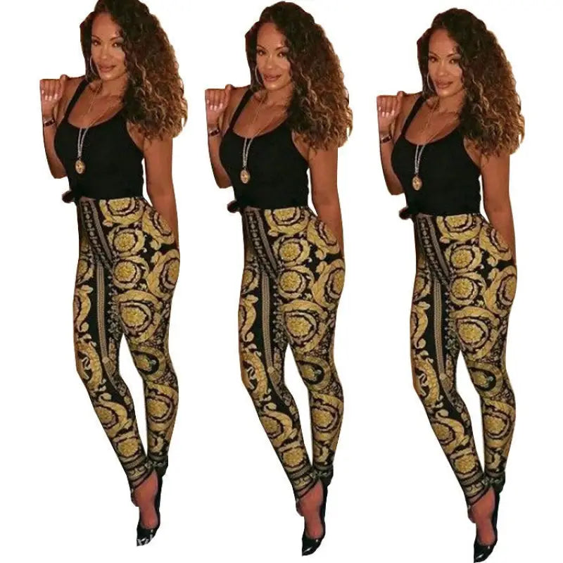 GOLD ROSE LEGGINGS-VETEMENTS 