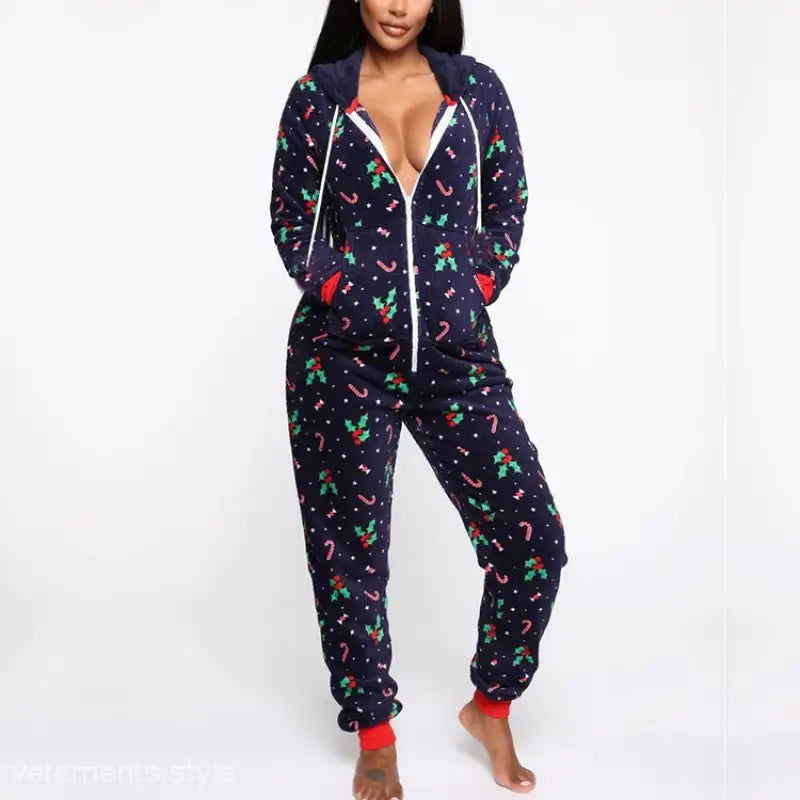 CHRISTMAS PLAID HOMEWEAR HOODED CASUAL PAJAMAS-VETEMENTS 