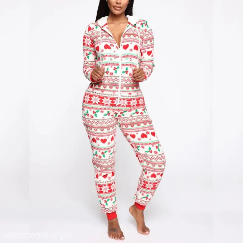 CHRISTMAS PLAID HOMEWEAR HOODED CASUAL PAJAMAS-VETEMENTS 