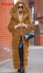 Faux Fur Coat Hooded Cotton Padded Coat-VETEMENTS 