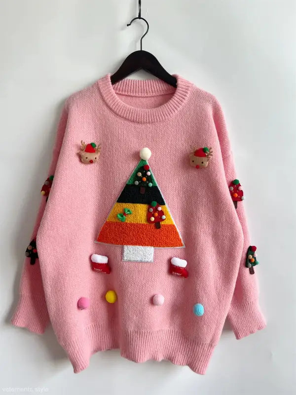 CHRISTMAS TREE JACQUARD THREE DIMENSIONAL DECORATION SWEATERS-VETEMENTS 