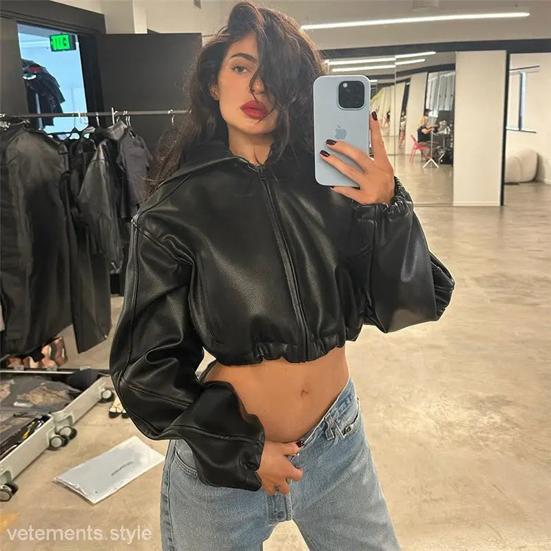 KYLIE LEATHER COAT-VETEMENTS 