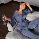 CASUAL SATIN PAJAMAS SET-VETEMENTS 