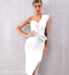 NEW OBLIQUE SHOULDER BANDAGE DRESS