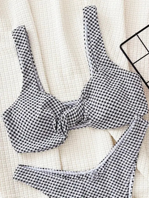 PLAID PRINTED SEXY BIKINI-VETEMENTS 