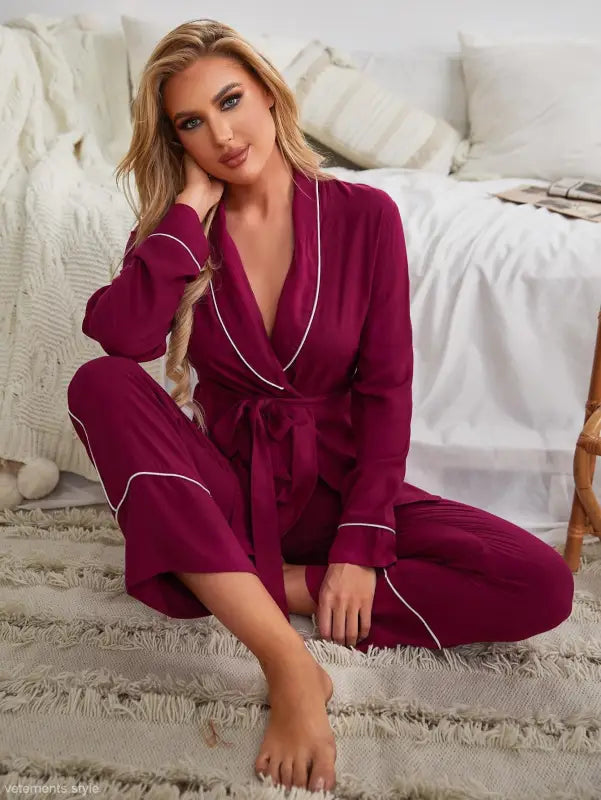 WINTER RED CARDIGAN PAJAMAS