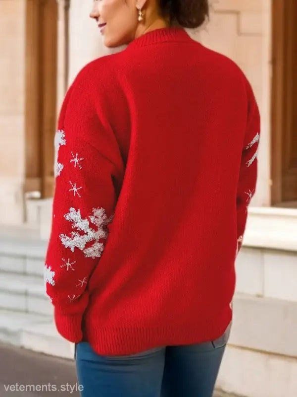 RED CHRISTMAS SWEATER SNOWFLAKE TOWEL EMBROIDERY-VETEMENTS 