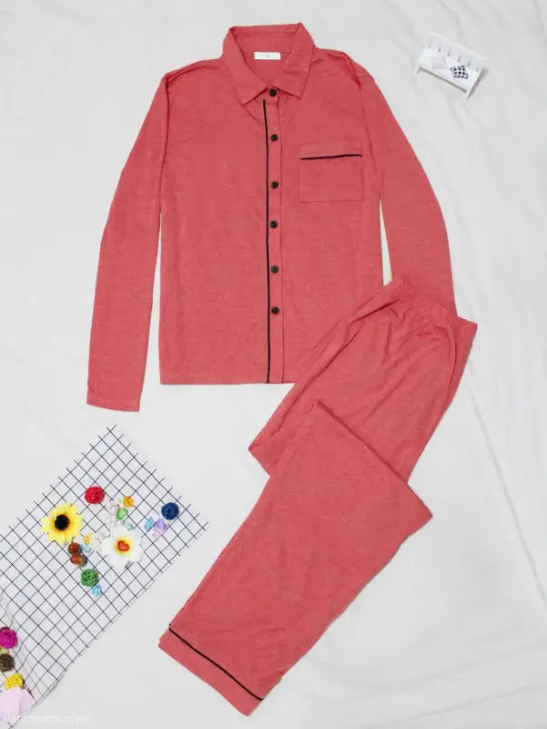 RED CARDIGAN HOMEWEAR SUIT