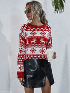 ELK WINTER KNITTED ROUND NECK CHRISTMAS SNOWFLAKE SWEATER-VETEMENTS 