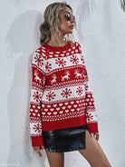 ELK WINTER KNITTED ROUND NECK CHRISTMAS SNOWFLAKE SWEATER-VETEMENTS 