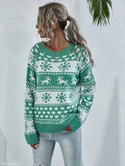 ELK WINTER KNITTED ROUND NECK CHRISTMAS SNOWFLAKE SWEATER-VETEMENTS 