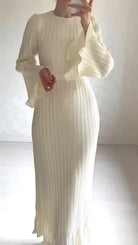 PLEATED BELL SLEEVE MID LENGTH DRESS-VETEMENTS 