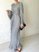 PLEATED BELL SLEEVE MID LENGTH DRESS-VETEMENTS 