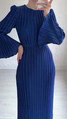 PLEATED BELL SLEEVE MID LENGTH DRESS-VETEMENTS 