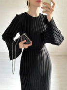 PLEATED BELL SLEEVE MID LENGTH DRESS-VETEMENTS 