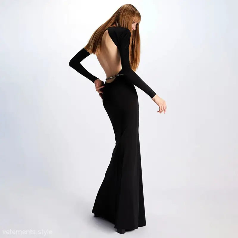 SEXY BACKLESS MAXI DRESS-VETEMENTS 