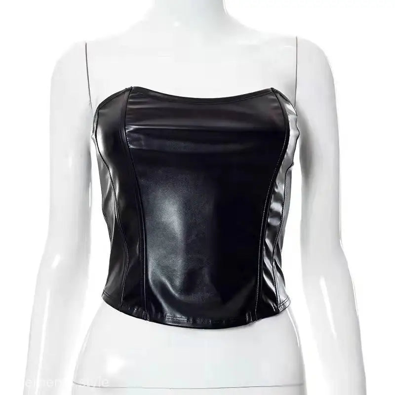 SEXY FAUX LEATHER VEST-VETEMENTS 