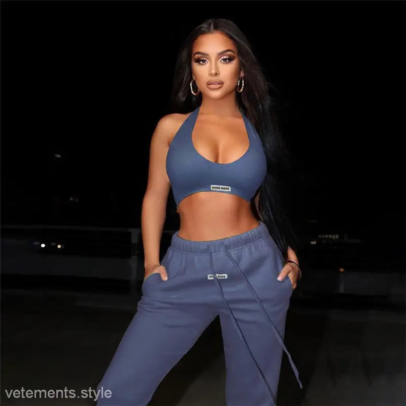 SEXY LOW-CUT HALTER TIGHT SET-VETEMENTS 