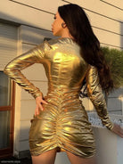 SEXY METALLIC COATED FABRIC DRESS-VETEMENTS 