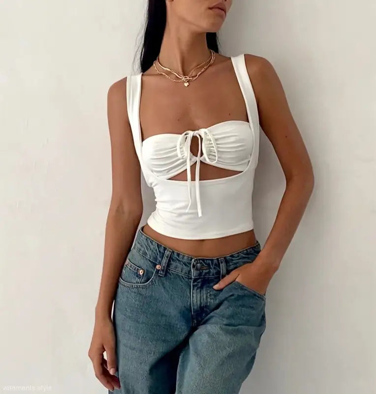 SEXY CAMISOLE SHORT TOP-VETEMENTS 